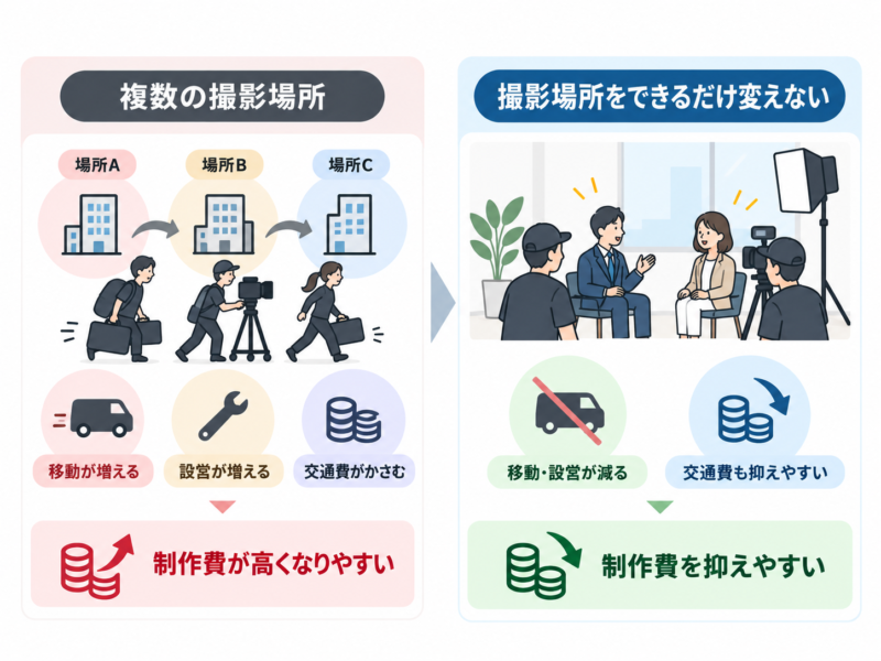 撮影場所をできるだけ変えない