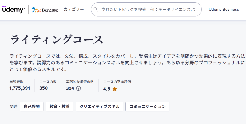 Udemy（ライティングコース）