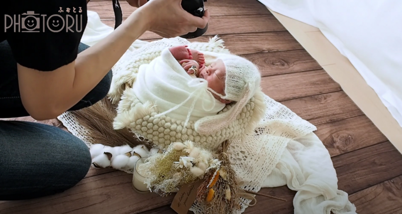 ふぉとる_ニューボーンフォトの撮影風景