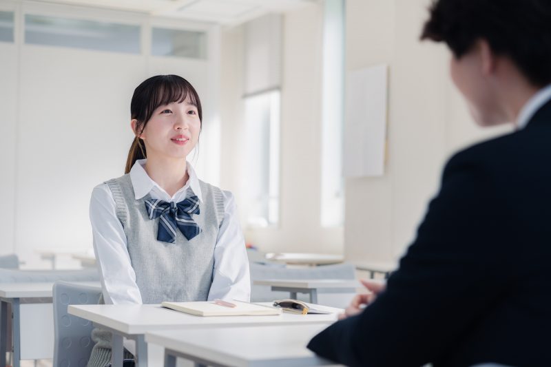 面談/女子高生/高校生/進路指導